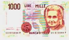 Maria Montessori formerly commemorated on an Italian banknote 